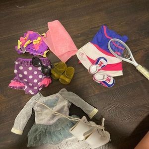 Golf figure skating and swimming sport outfits